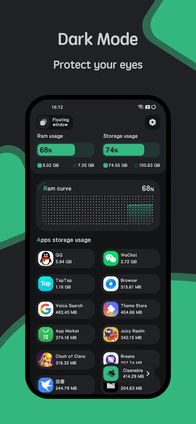 Powerful RAM Monitor Pro (Powerful Cleaner) screenshot 1