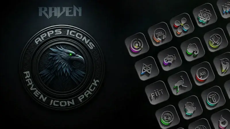 Raven Dark Icon Pack screenshot 1