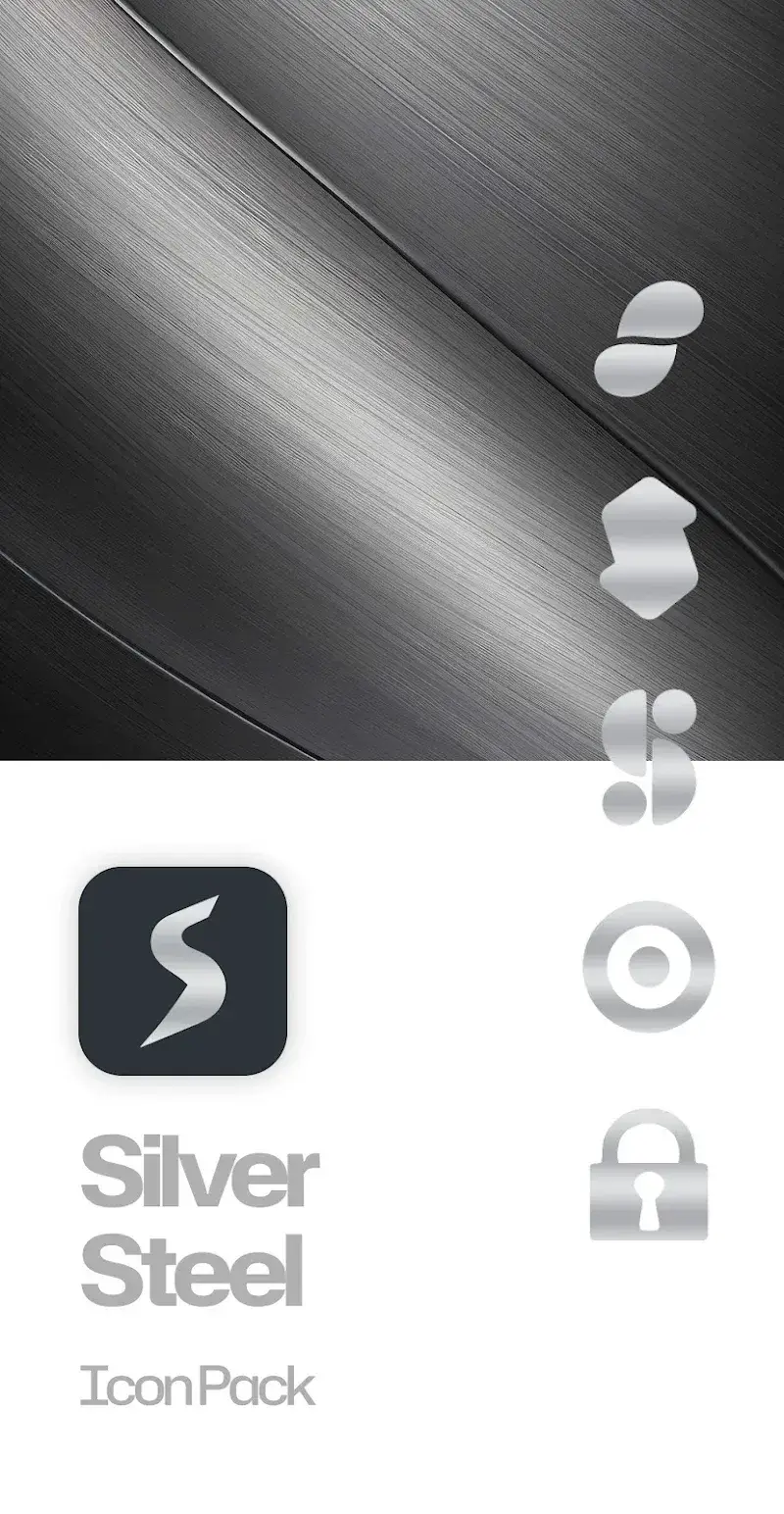 Silver Steel Icon Pack screenshot 1