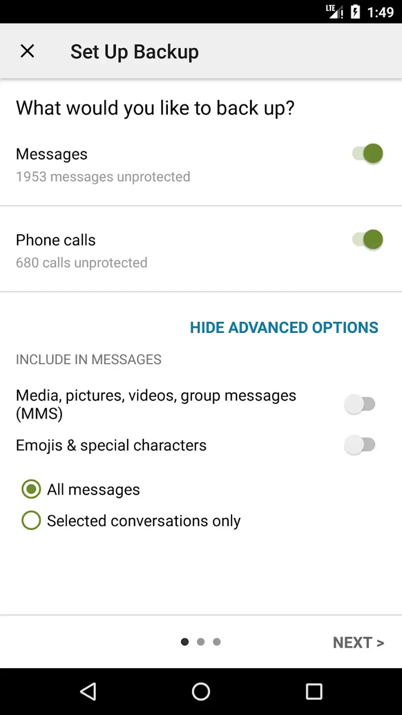 SMS Backup & Restore Pro screenshot 1