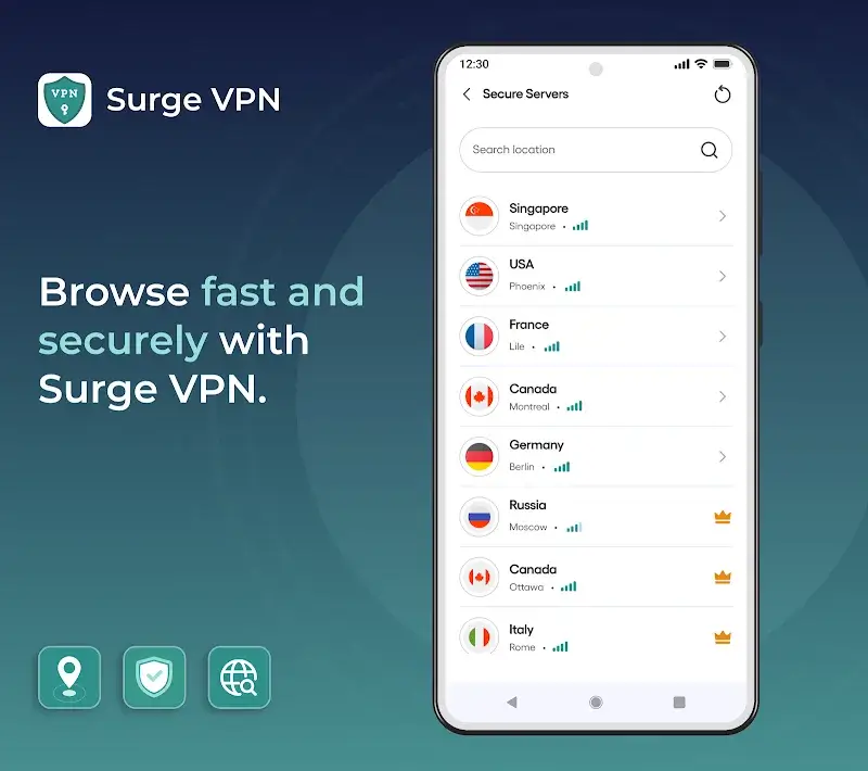 Surge VPN screenshot 1