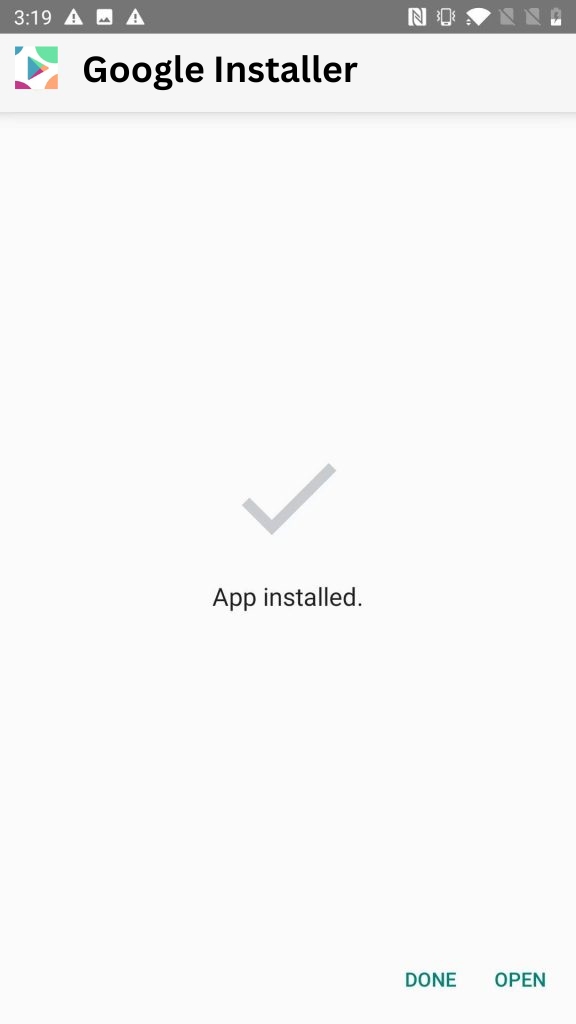 Google Installer App Installed