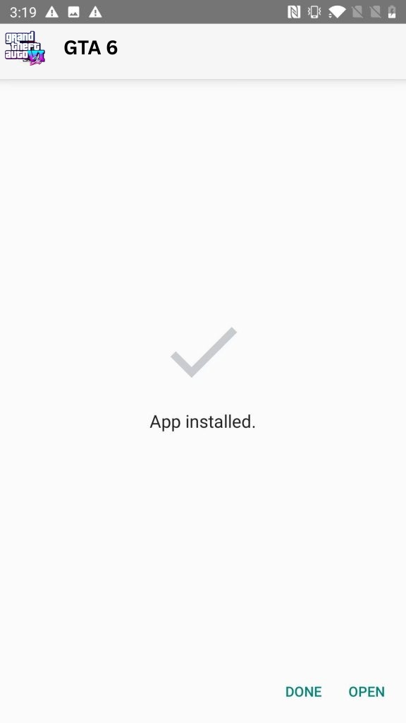 GTA 6 App Installed
 