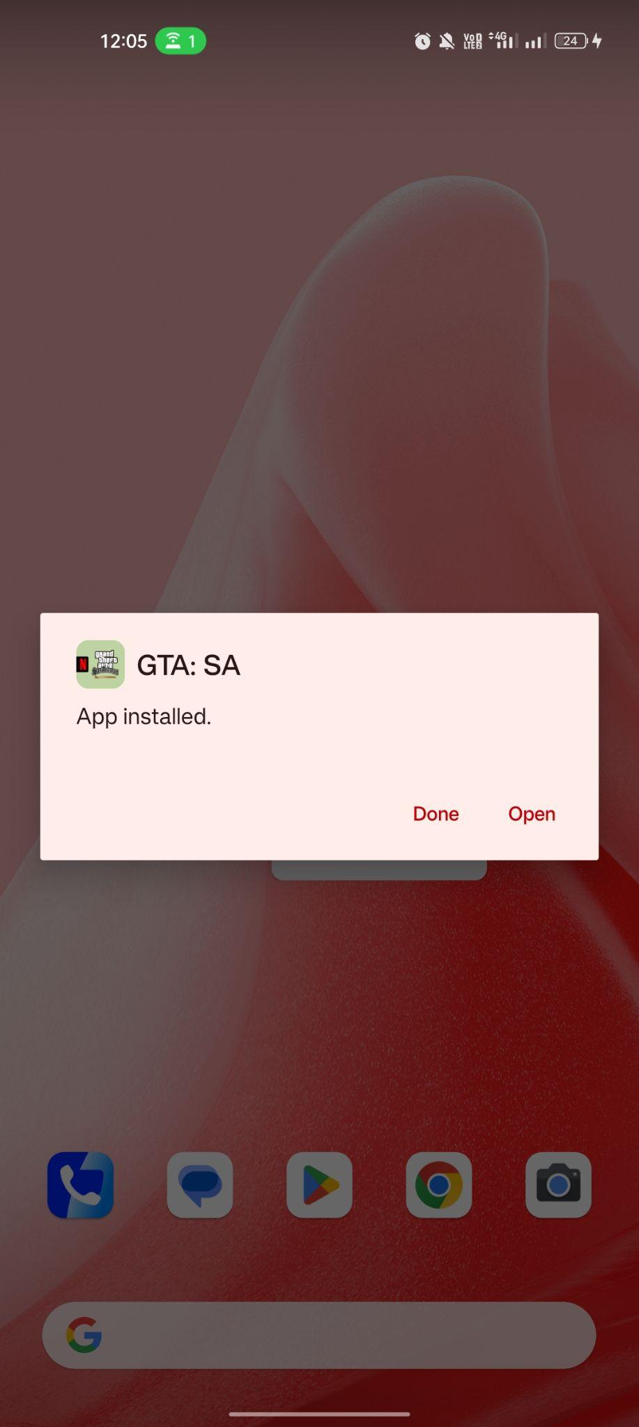 GTA San Andreas NETFLIX apk installed
