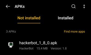 locate HackerBot Apk in File Manager