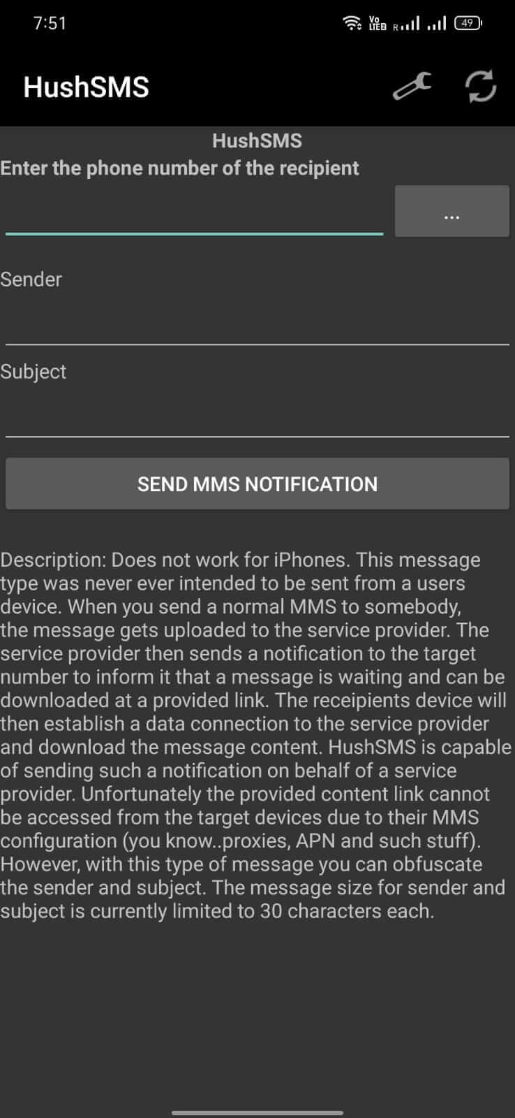 HushSMS screenshot 1