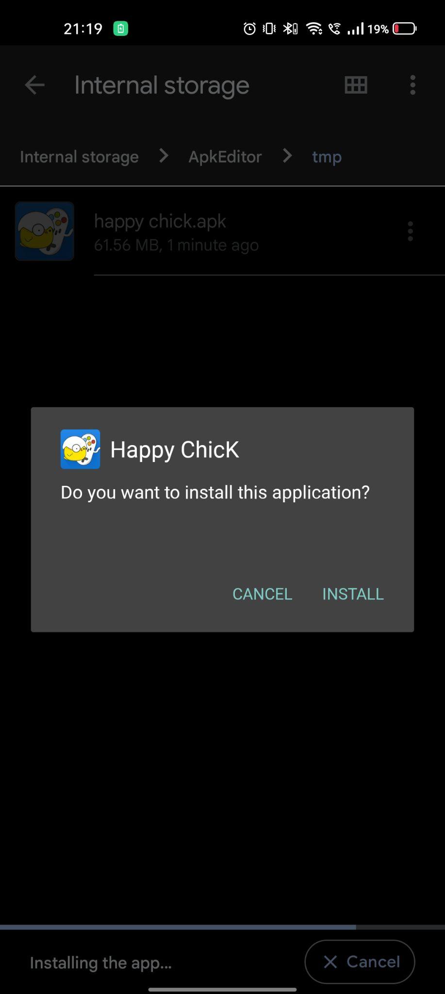 click on install
