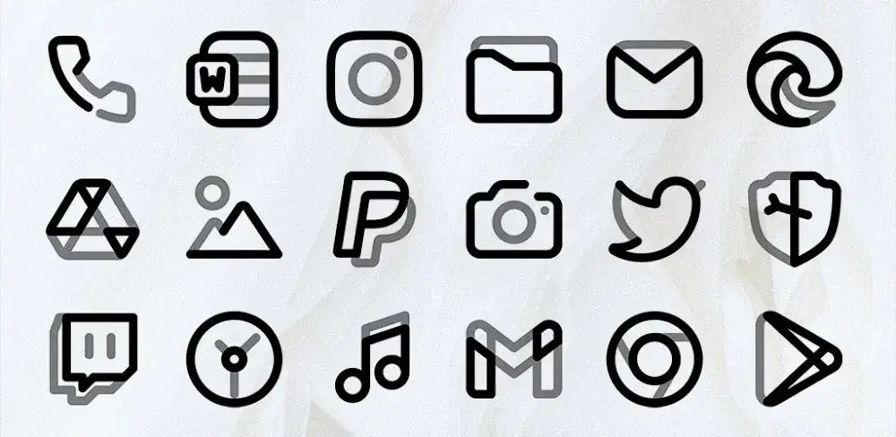 Aline Black: linear icon pack icon