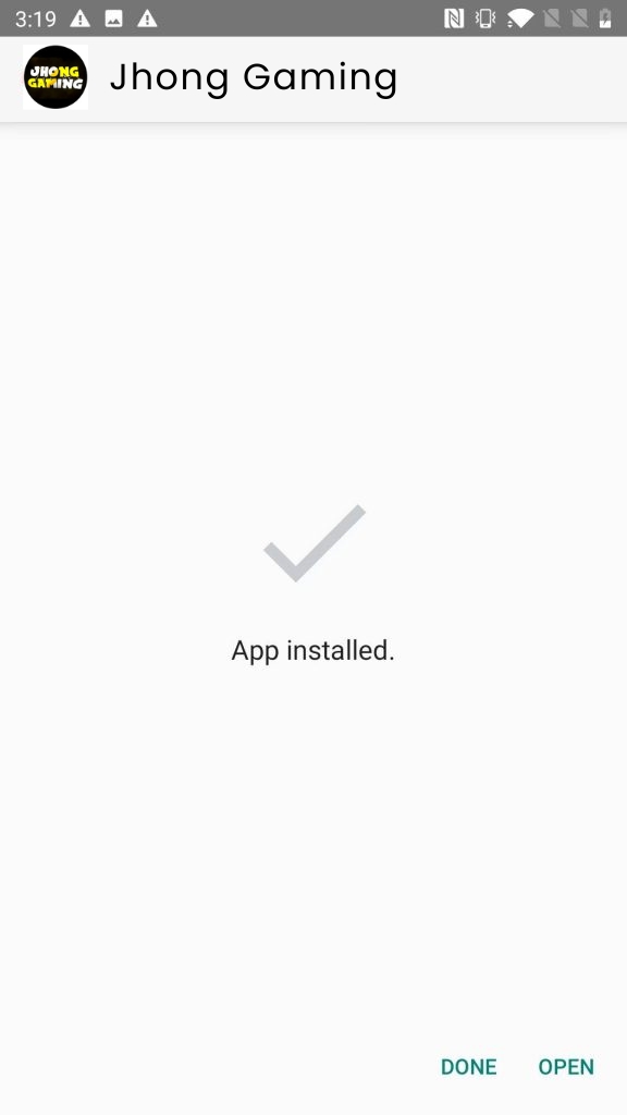 Jhong Gaming App Installed