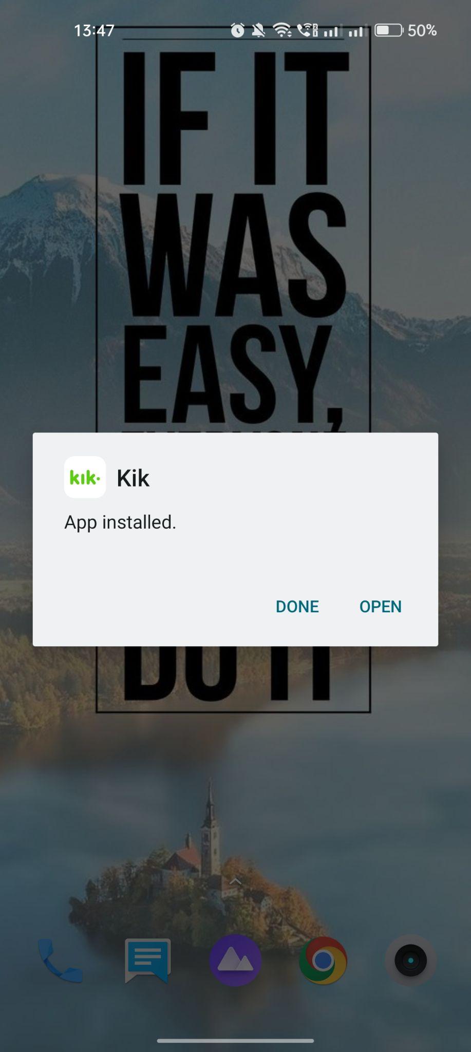 Kik apk installed
