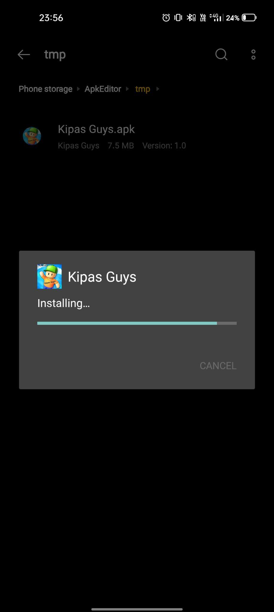 Kipas Guys apk installing