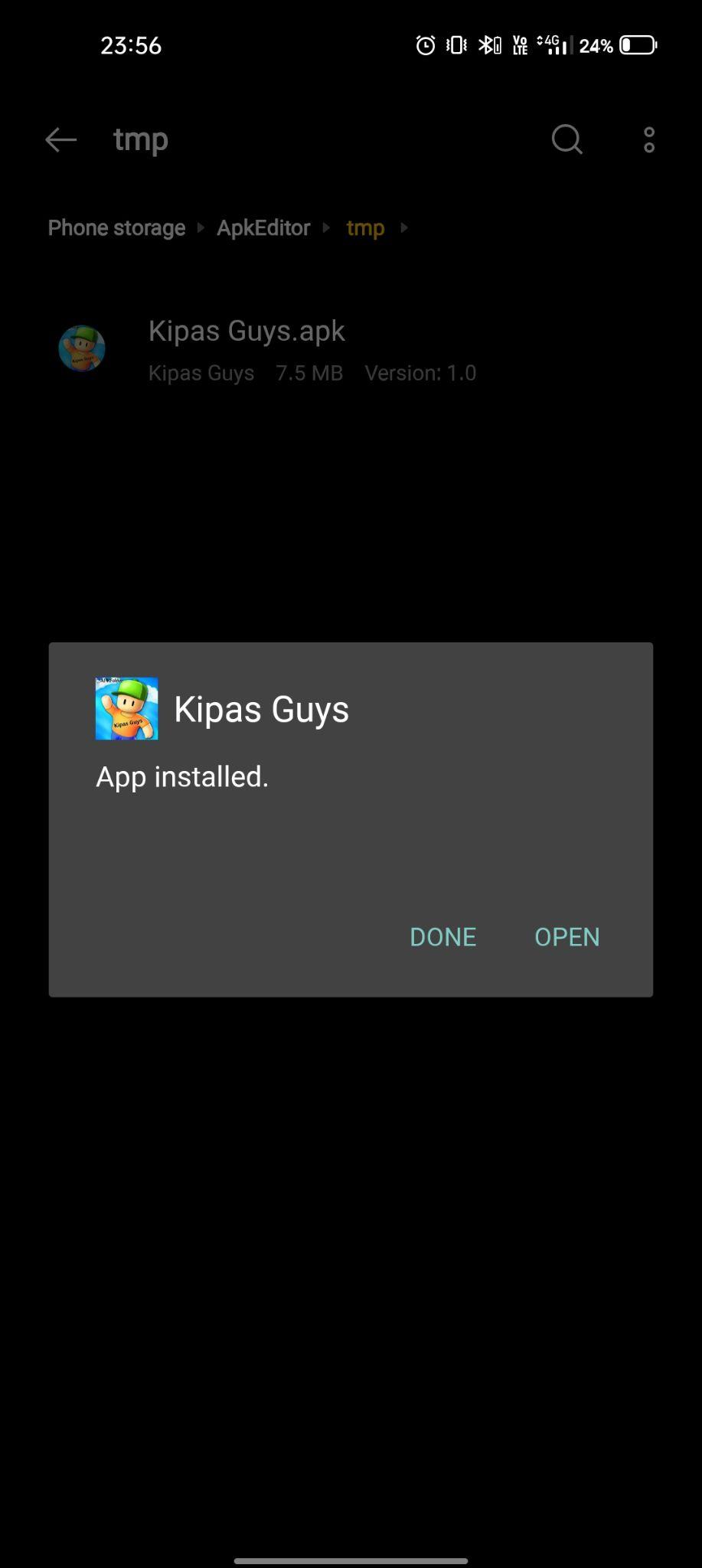 Kipas Guys apk installed