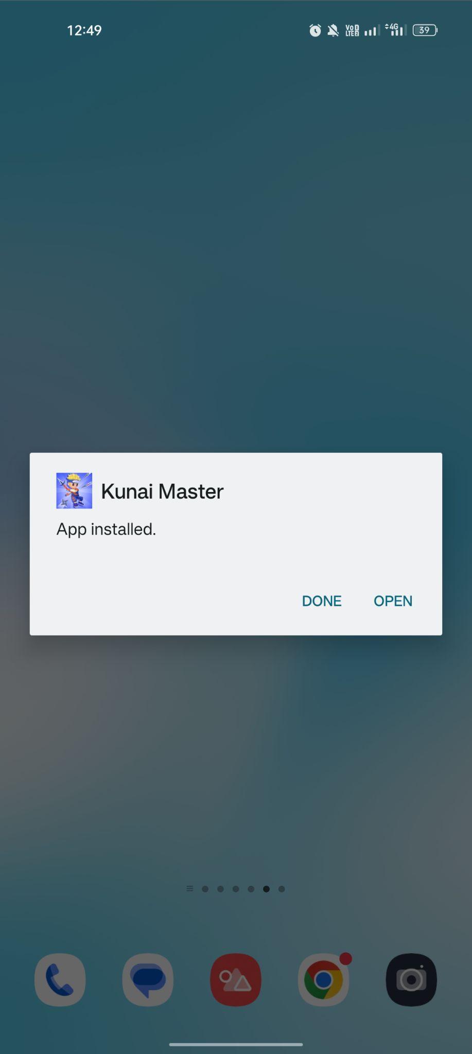Kunai Master apk installed