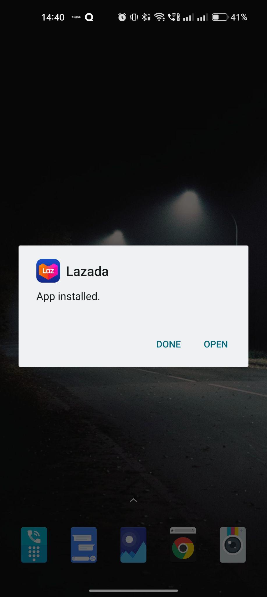 Lazada apk installed