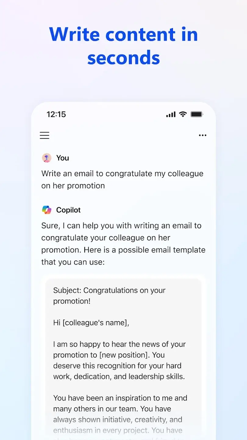 Microsoft CoPilot screenshot 1