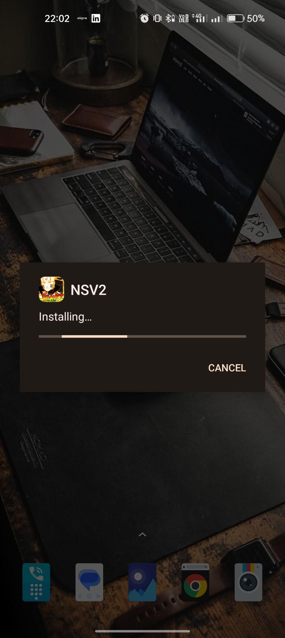 Naruto Senki apk installing