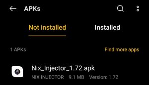 Locate NiX Injector in File Manager