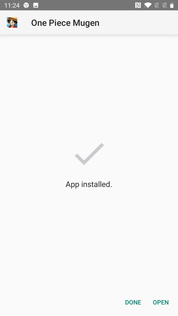 One Piece Mugen Apk installed