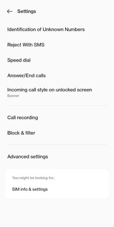 OnePlus Dialer screenshot 1