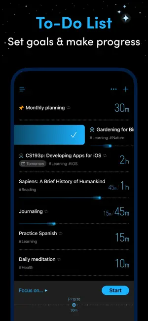 ‎Bluebird Focus Timer App screenshot 1