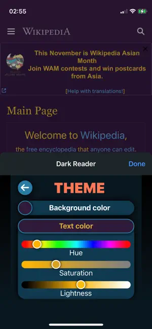 ‎Dark Reader for Safari App screenshot 1