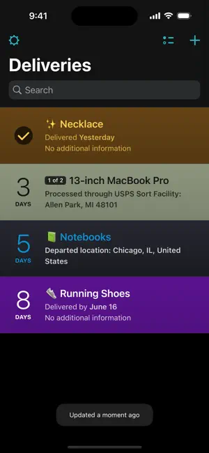 ‎Deliveries: a package tracker App screenshot 1
