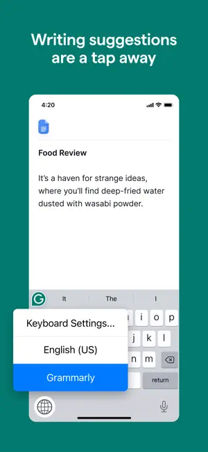 ‎Grammarly: AI Writing Keyboard App screenshot 1