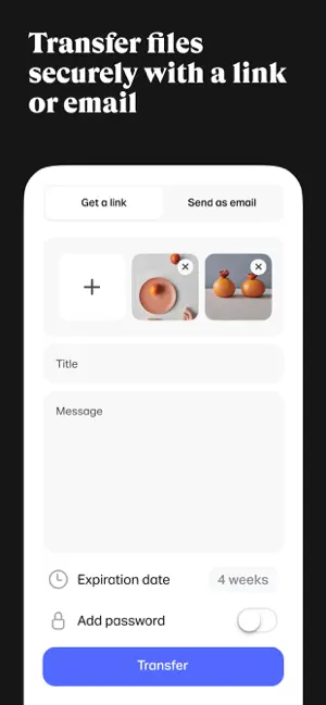 ‎WeTransfer: Transfer Files App screenshot 1