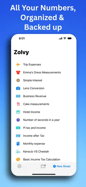 ‎Zolvy – Pocket Spreadsheet App screenshot 1