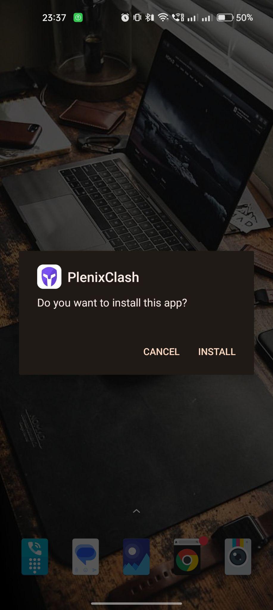 click on install