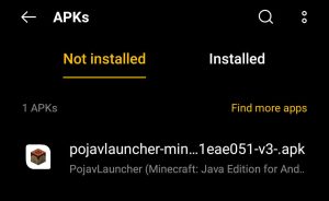 locate the apk file