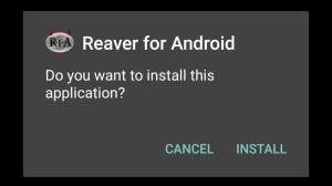Tap Install and start Reaver installation
