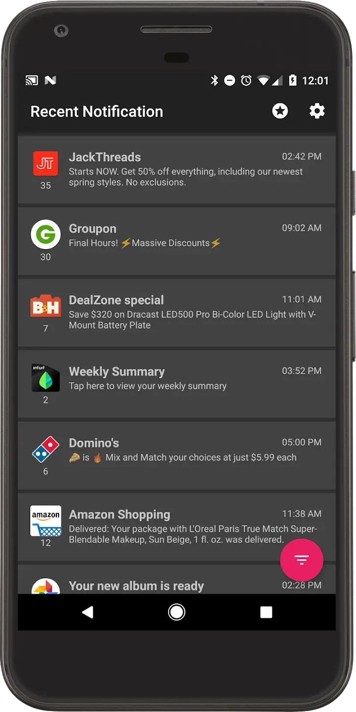 Recent Notifications screenshot 1