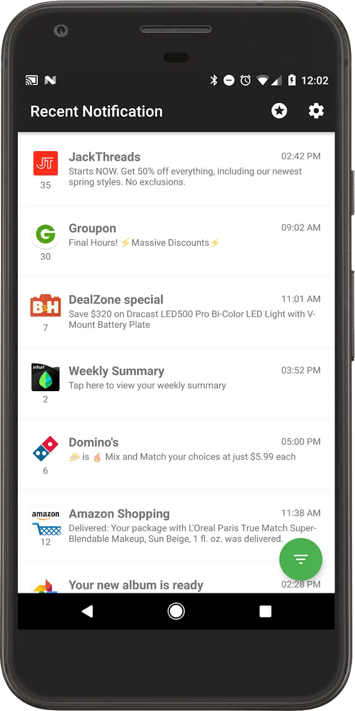 Recent Notifications screenshot 1
