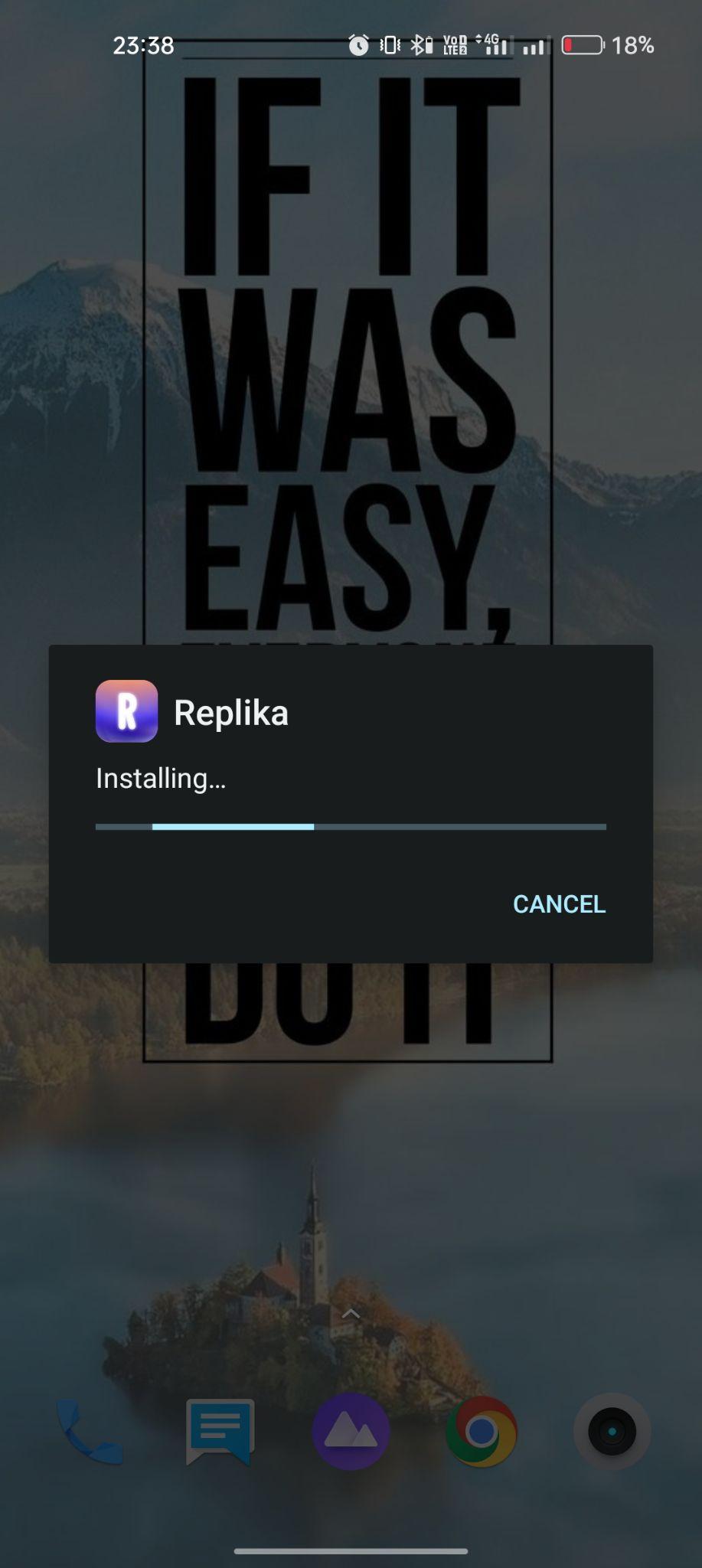Replika apk installing
