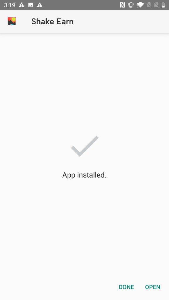 Shake Earn Installed