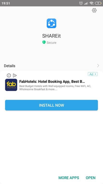 SHAREit Apk installed