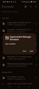 Supermarket Simulator 3D Store apk installed
