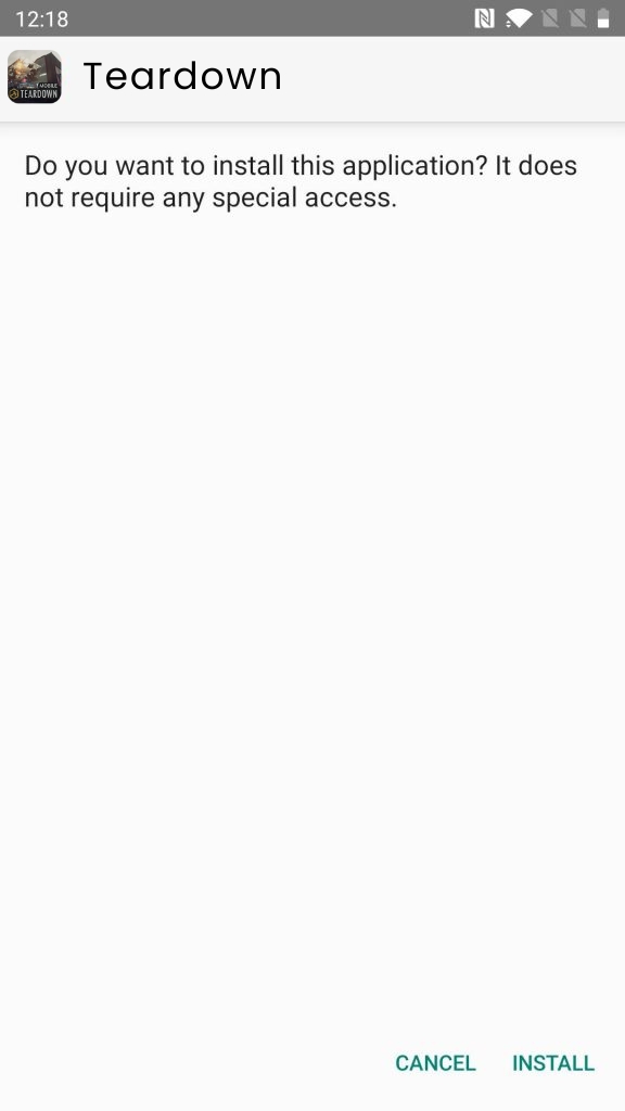 Teardown App Installed