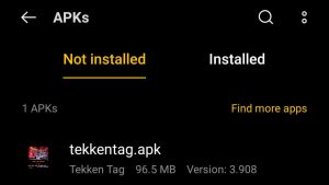 locate the downloaded apk file