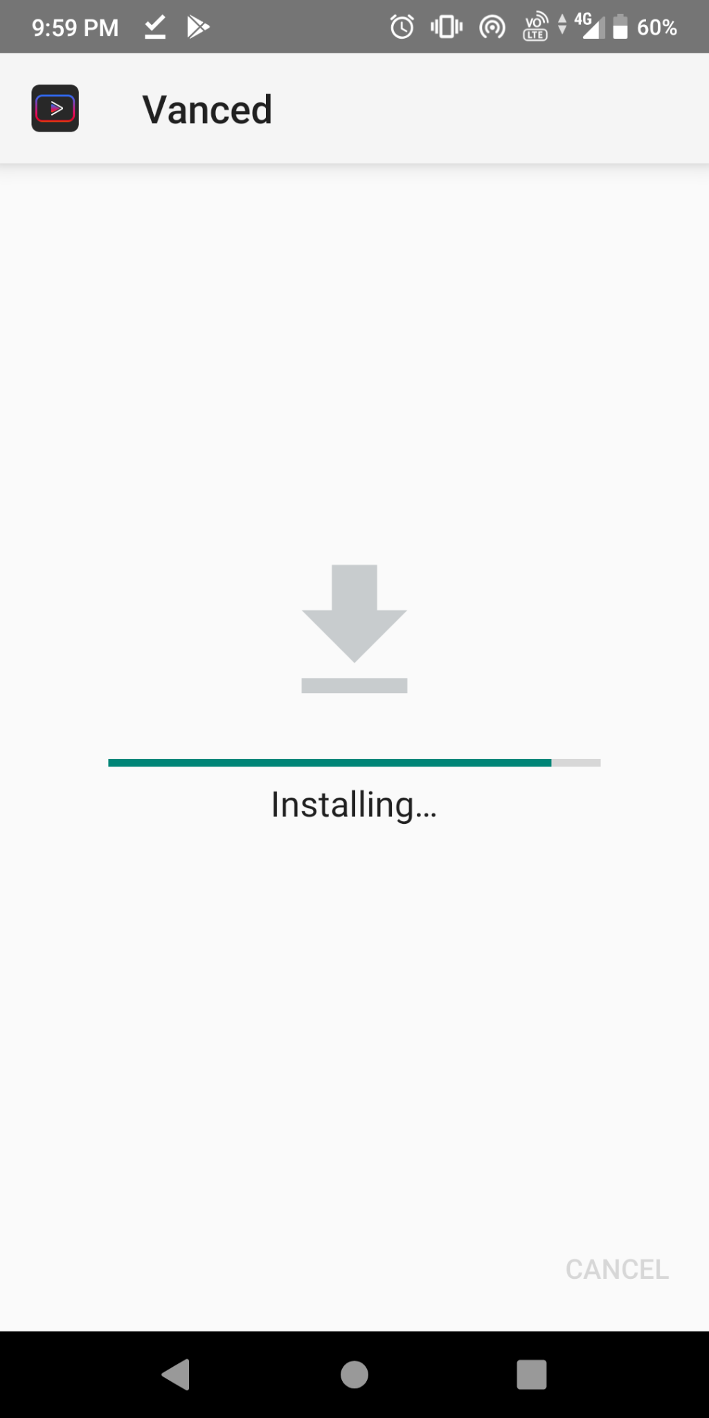 apk file is installing
