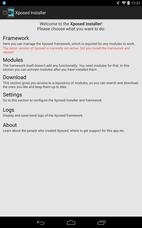 Xposed Installer screenshot 1