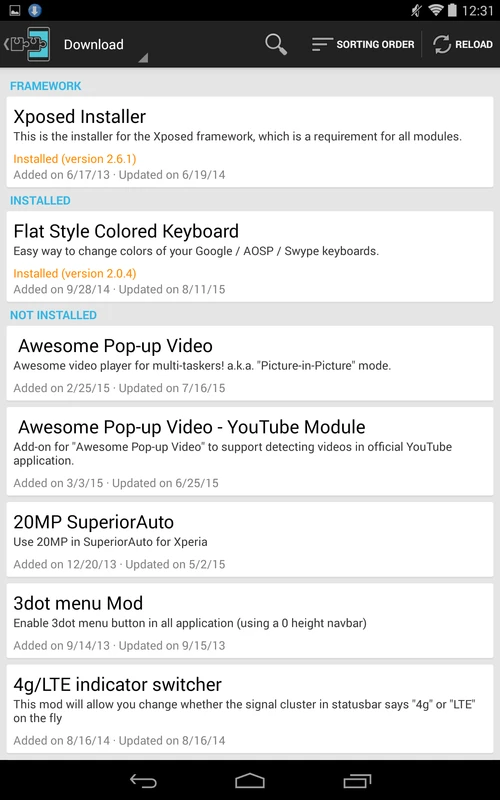 Xposed Installer screenshot 1