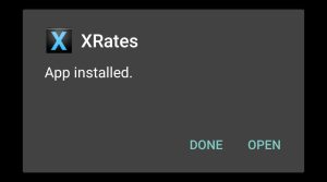 XRates successfully installed