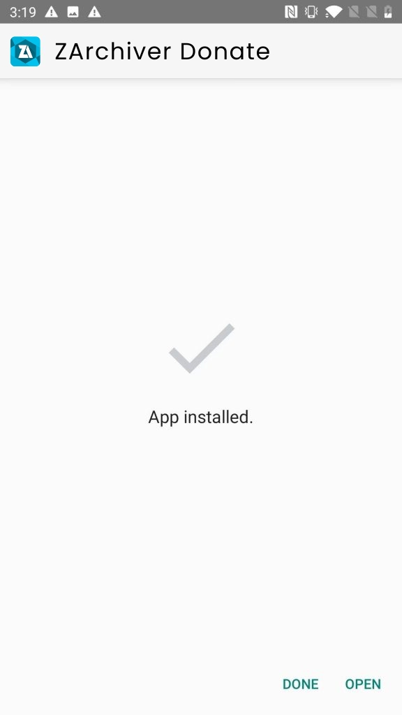 ZArchiver Donate App Installed