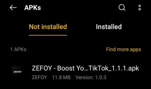 locate the downloaded apk file