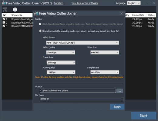 Free Video Cutter Joiner screenshot 1