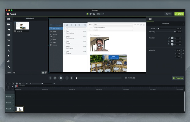 Camtasia screenshot 1