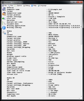 MediaInfo screenshot 1