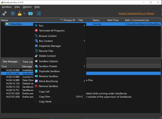 Sandboxie Plus screenshot 1